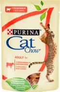 Корм Cat Chow Adult 1+ з яловичиною та баклажанами в желе 85 г