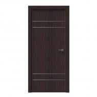 Дверное полотно IN WOOD ET-03 AL ПГ с молдингом и алюминиевой кромкой 600 мм шпон коричневый