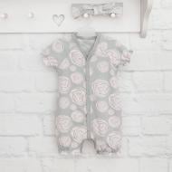 Комплект одежды на выписку для девочек Blanka Роза 110455 серый р.74