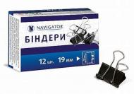 Біндер Navigator 19 мм 12 шт. чорний 75306-NV