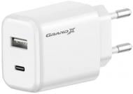 Зарядное устройство Grand-X Fast Сharge PD3.0, QС4.0, AFC, SCP, FCP 1USB+1TypeC 20W (CH-890)