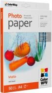 Фотобумага ColorWay A4 220г matte 50л (PM220050A4)
