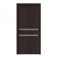 Дверное полотно IN WOOD ET-17 AL ПГ с молдингом и алюминиевой кромкой 600 мм шпон коричневый