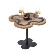 Стол журнальный Черный Агат 700x700x540 мм черный/ орех