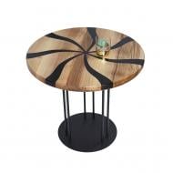 Стіл журнальний Опал 600x600x540 мм чорний/ горіх