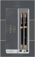 Набор ручек Parker Sonnet Black Lacquer GT FP+BP 86 092b19 (перьевая + шариковая)