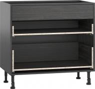 Тумба нижняя Грейд с 3-мя ящиками частичного выдвижения Q-25 Оптимум 900x870x560 мм дуб карбон