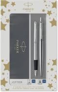 Ручка шариковая Parker Jotter Stainless Steel CT FP+BP 16 192b23 (перьевая + шариковая)