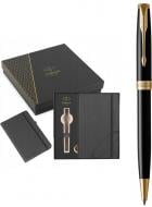 Набор Parker Sonnet Black Lacquer GT BP 86 032b24 (шариковая ручка + блокнот Parker)