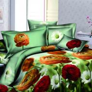 Комплект постельного белья семейный Н1088 зеленый Word of Dream