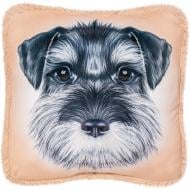 Подушка декоративная Собака Шнауцер 35x35 см бежевый Stip