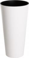 Горшок пластиковый Prosperplast Tubus slim shine 2 в 1 круглый 15,5л белый (75948-449)