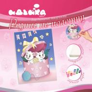 Холст с контуром Котята в коробке Идейка