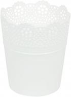 Кашпо пластикове Prosperplast Lace круглий 1 л (78975-449) білий Кашпо пластикове Prosperplast Lace круглий 1 л (78975-449) білий