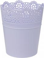 Кашпо пластикове Prosperplast Lace круглий 1.4 л (78976-2635) лавандовий Кашпо пластикове Prosperplast Lace круглий 1.4 л (78976-2635) лавандовий