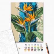 Картина за номерами Тропічні стреліції 40х50 см Brushme Картина за номерами Тропічні стреліції 40х50 см Brushme