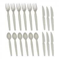 Набор столовых приборов Goldex Набор столовых приборов Армада, 18 пр, бежевый, пластик