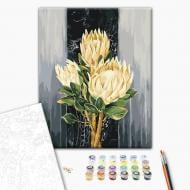 Картина за номерами Білі протеї 40х50 см Brushme Картина за номерами Білі протеї 40х50 см Brushme