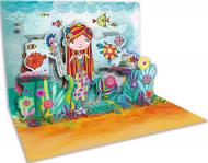 Открытка поздравительная POP-UP с 3D-рисунком всредине и конвертом Русалочка