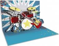 Открытка поздравительная POP-UP с 3D-рисунком внутри и с конвертом " Музыканту "