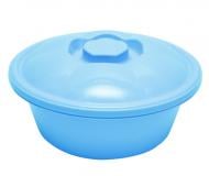 Миска Stars Plast круглая с крышкой голубая 4,5 л