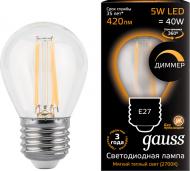 Лампа світлодіодна Gauss Black Filament Dim 105802105-D G45 5 Вт E27 2700 К 220 В прозора
