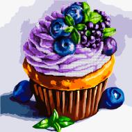 Картина по номерам с алмазной мозаикой Пирожное 40х40 см Santi