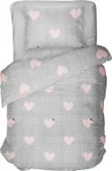 Комплект постельного белья Sweet heart's 1.5 серый с розовым La Nuit