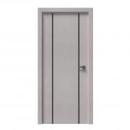 Дверное полотно IN WOOD ET-07 ПГ с черным молдингом и кромкой 600 мм белый структурный