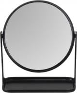 Зеркало косметическое круглое двустороннее ST 19,3x16 см черное