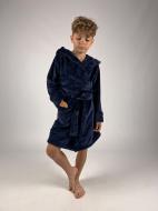Халат для мальчиков Bibo с капюшоном р.146 синий Халат для мальчиков Bibo с капюшоном р.146 синий