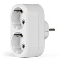 Разветвитель Videx ТF-MR216G-W с заземлением 2 гн. белый 28655