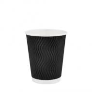 Стакан 250 мл 25 шт. черный/волна 250 мл 25 шт.