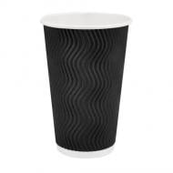 Стакан 450 мл 20 шт. черный/волна 450 мл 20 шт.