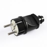 Вилка кабельная Videx TF-PL116G-B с заземлением 250В 16А IP20 полипропилен черный