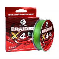 Шнур Yacuma 100 м 0,2 мм 4-Braid 100 м 0.20 мм 12.3 кг (зеленый)