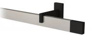 Комплект карниза Quadrum SQUARE одинарный 9/160 см черный/сталь профиль с белыми крючками