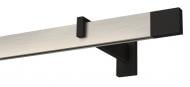Комплект карниза Quadrum SQUARE одинарный 15/200 см черный/сталь профиль с черными крючками
