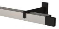 Комплект карниза Quadrum SQUARE двойной 17/250 см черный/сталь профиль с белыми крючками