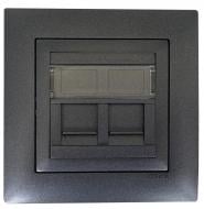 Розетка компьютерная Efapel Logus IP20 металлик графит 21975 TIS