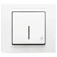 Выключатель проходной одноклавишный Gunsan Moderna с подсветкой белый MD 29 11 108