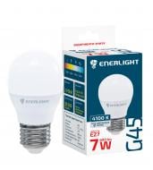 Лампа светодиодная Enerlight 7 Вт G45 матовая E27 220 В 4100 К G45E277SMDNFR