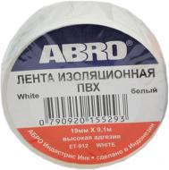 Лента изоляционная ABRO ET912W 19 мм 9,1 м белый