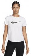 Футболка Nike W NK ONE SWSH HBR DF SS TOP FN2618-100 р.S білий