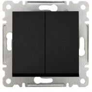 Механізм вимикача двоклавішний Makel Karea без підсвітки чорний матовий 57054003