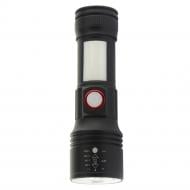 Фонарик аккумуляторный Quantum QM-FL1031Adept 10W LED zoom + COB c USB 650 Lm черный QM-FL1031