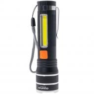 Фонарик аккумуляторный Quantum Helper 10W LED zoom + COB с USB 700 Lm черный QM-FL1032