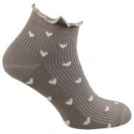 Носки женские Premier Socks в рубчик сердца с рюшами р.23-25 мокко