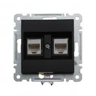 Механізм розетки комп’ютерна подвійна Makel Karea IP20 чорний матовий 57054036