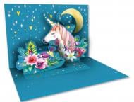 Открытка поздравительная POP-UP з 3D-рисунком всередине и конвертом Единорог с луной Открытка поздравительная POP-UP з 3D-рисунком всередине и конвертом Единорог с луной